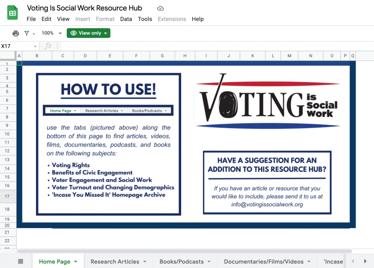 Image of the Voting Is Social Work Resource Hub. Click the image to visit the resource hub.