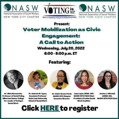 Upcoming Events: NASW Voter Mobilization As Civic Engagement webinar